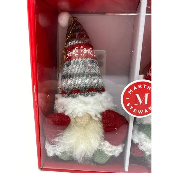Martha Stewart Holiday Gnome Tree Ornament Set with Metal Coins